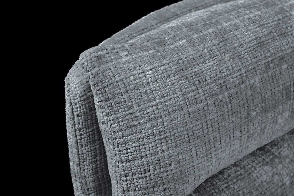 Drehbarer Stuhl BIG GEORGE grau Chenille Cremona natur Buchenholz mit Armlehnen