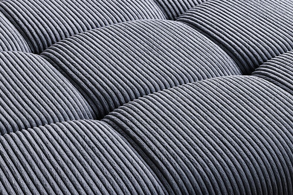 Moderner Hocker ELEGANCIA 110cm anthrazit Cord Fußhocker Sitzhocker