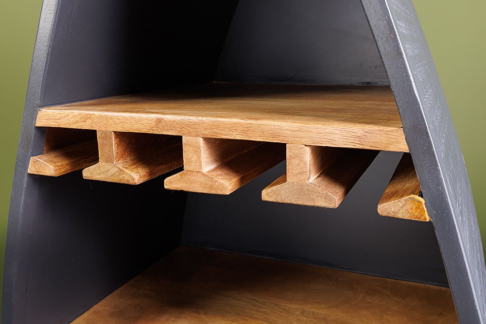 Massivholz Weinregal SEVEN SEAS 180cm anthrazit natur Mango Flaschenregal