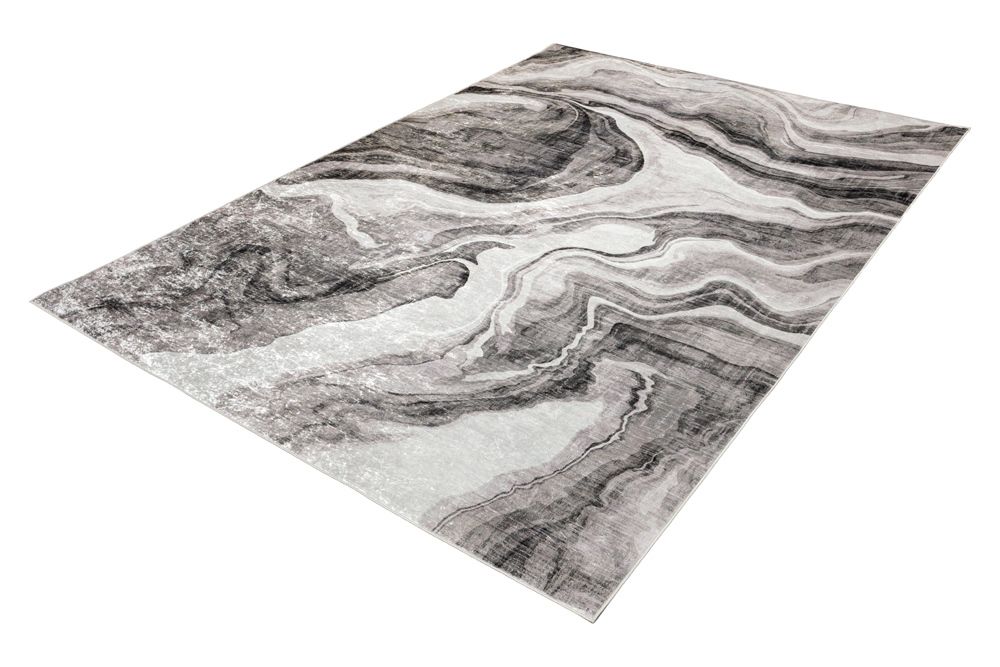 Design Teppich ART RUGS 230x160cm grau weiß Flachgewebe Indoor