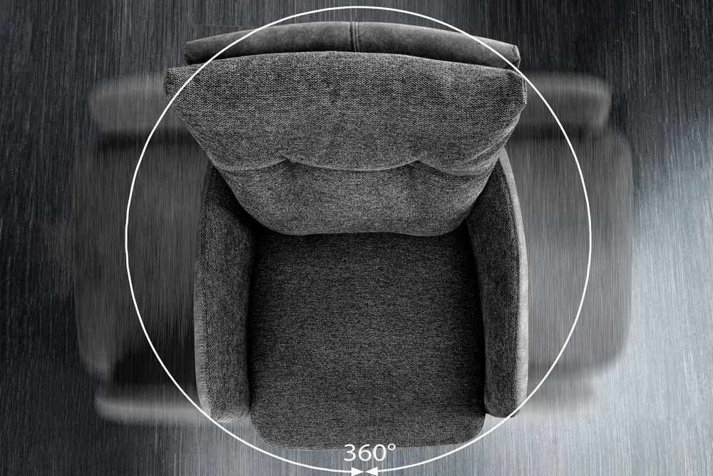 Drehbarer Design Barhocker BIG GEORGE anthrazit Samt Taschenfederkern mit Armlehnen