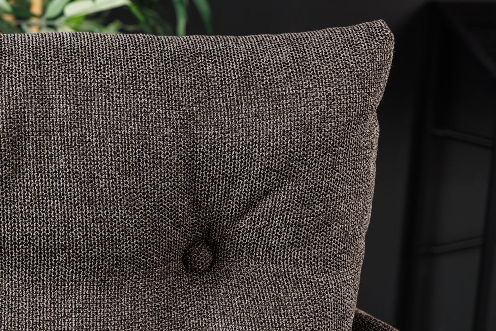 Drehbarer Design Barhocker BIG GEORGE taupe Samt Taschenfederkern mit Armlehnen Metall