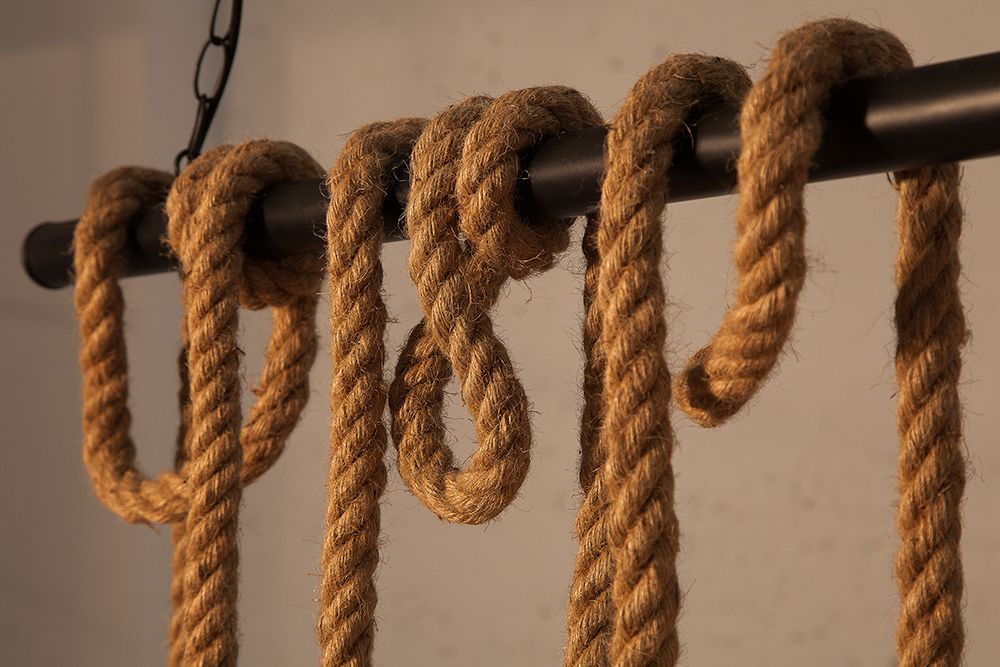 Maritime Hängeleuchte SEVEN SEAS II 120cm Seil Lampe mit 10 Leuchten