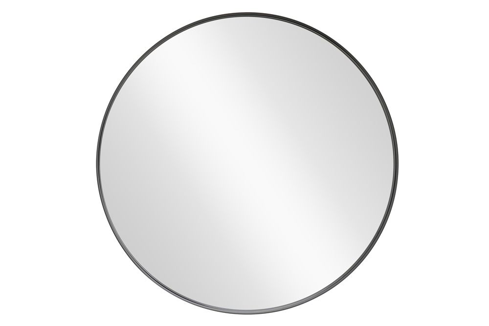 Runder Wandspiegel PORTRAIT 60cm schwarz mit Metallrahmen