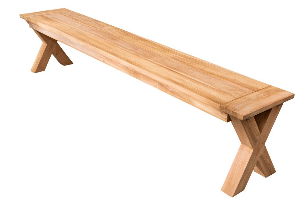 Massive Gartenbank EMPIRE TEAK 220cm Sitzbank Teakholz wetterfest