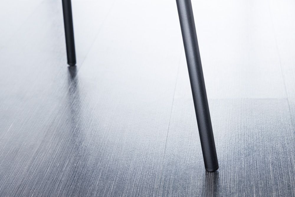 Design Stuhl VOGUE grau Samt schwarze Metallbeine