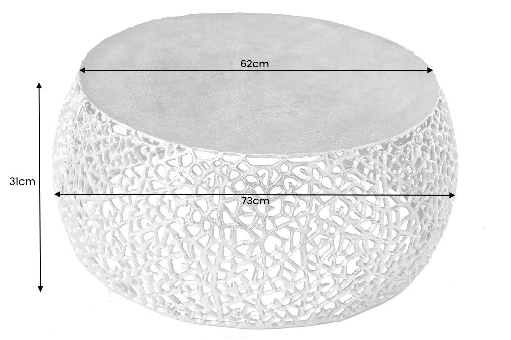 Runder Couchtisch ABSTRACT LEAF 75cm gold Metall filigrane Handarbeit Vintage Design