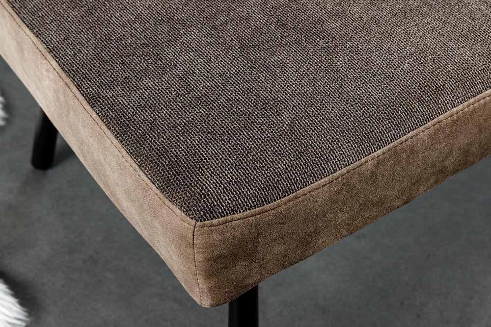 Moderne Sitzbank BIG GEORGE 160cm taupe Flachgewebe Taschenfederkern schwarz
