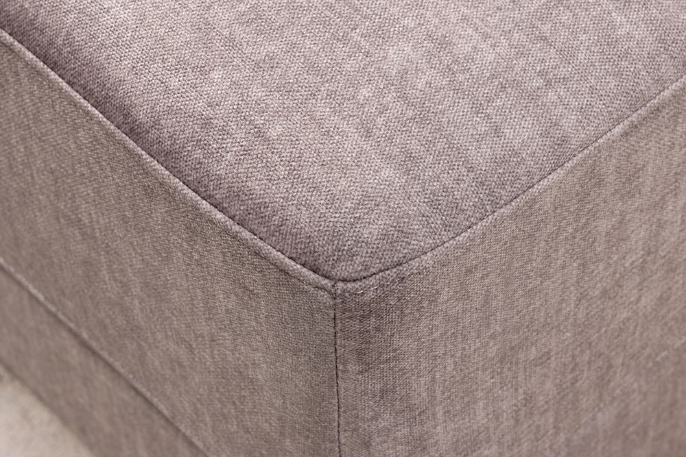 Moderner Hocker LOFT 75cm taupe Vogue Velours Samt Nosagfederung Taschenfederkern