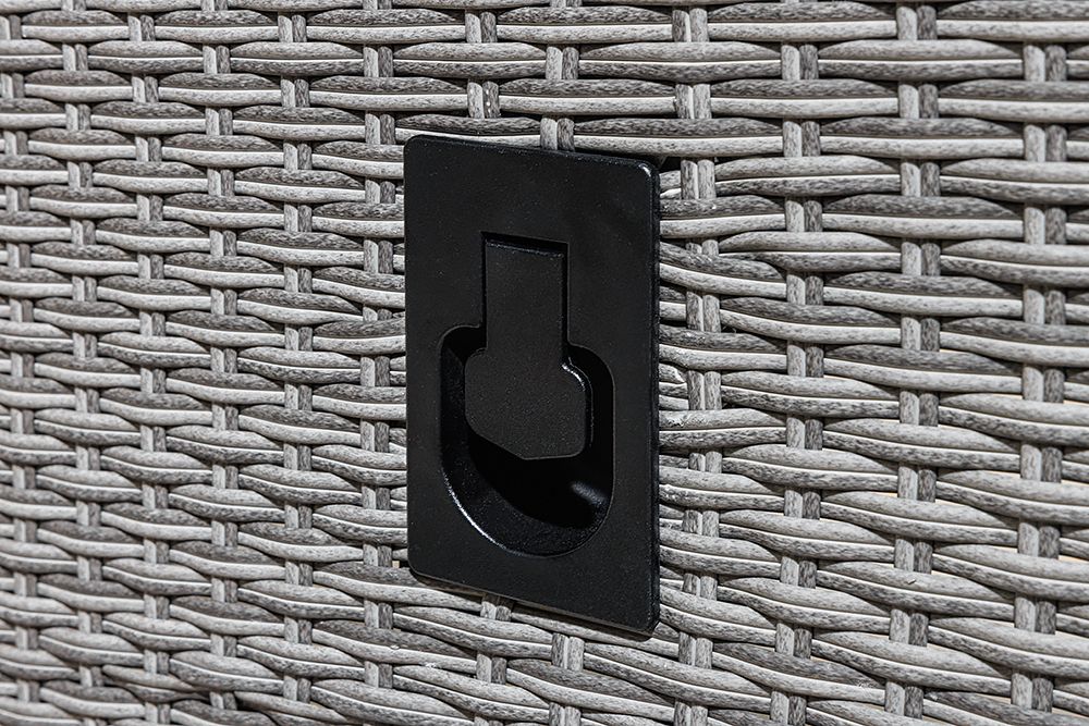 Outdoor Gartenstuhl SYLT grau Polyrattan Hochlehner mit Armlehne verstellbar wetterfest