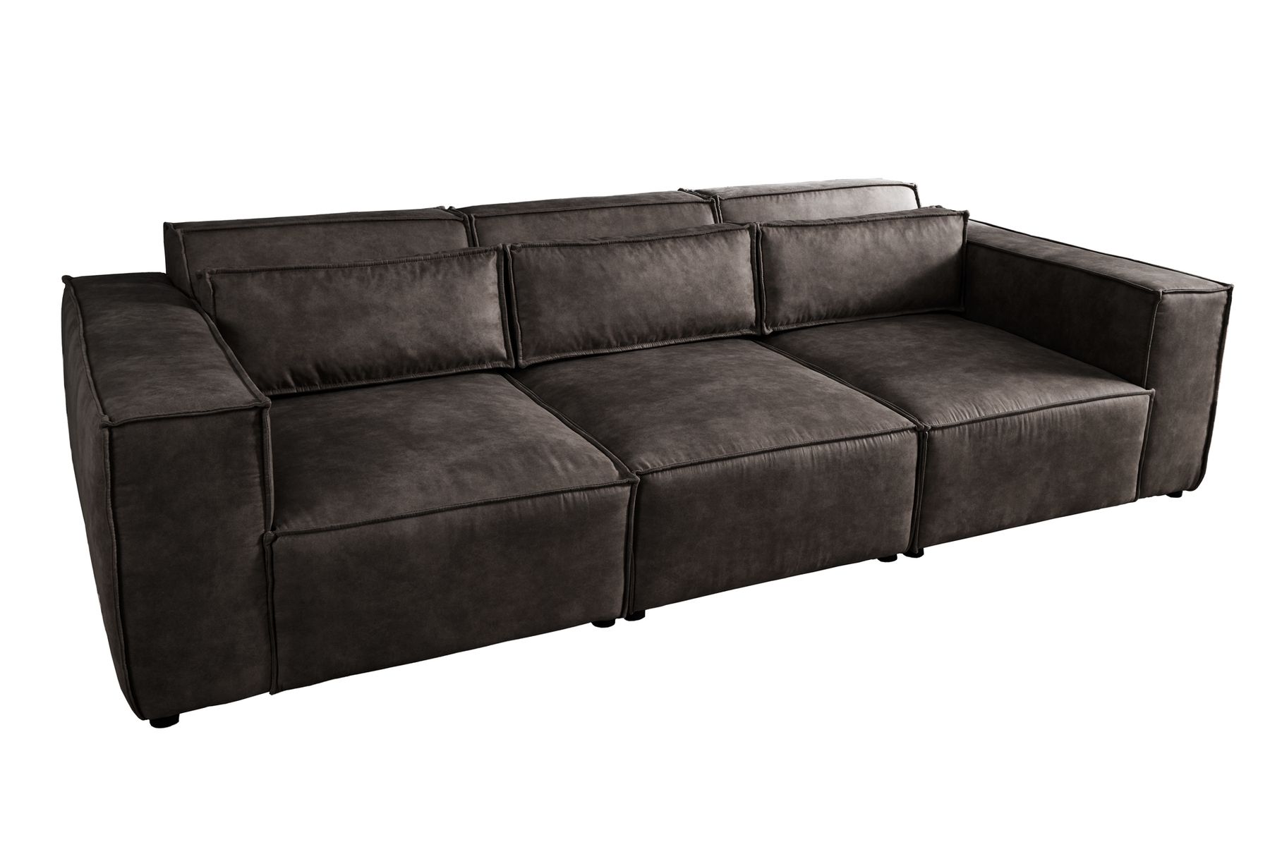 Design 3-Sitzer Sofa BOSSA NOVA 260cm antik dunkelgrau Microfaser Couch Wohnzimmer