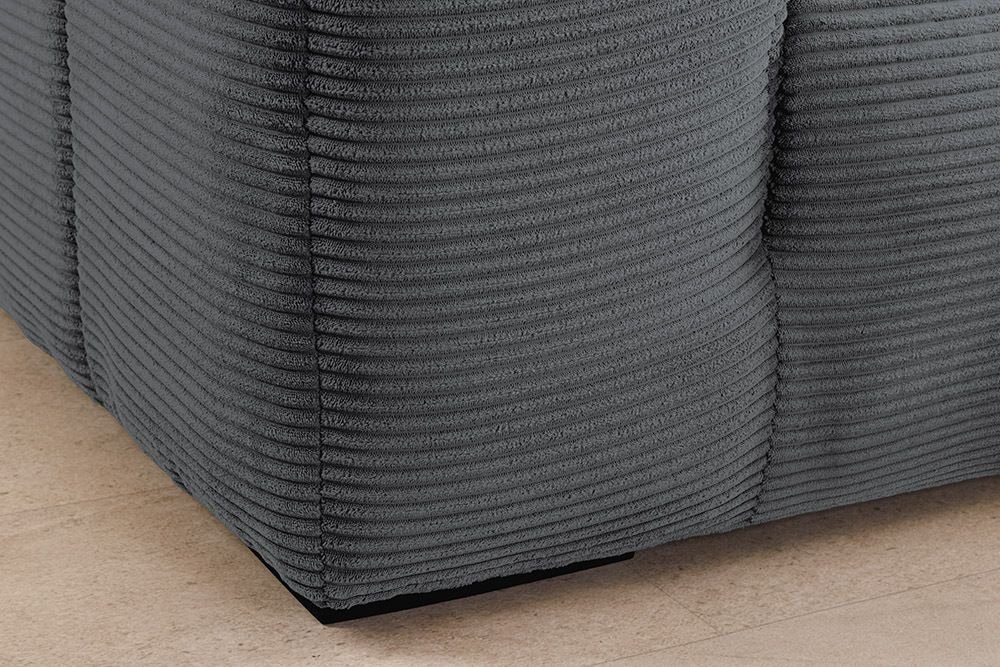 Modernes Ecksofa ZERO GRAVITY 240cm dunkelgrau Cord 3-Sitzer Couch L-Form