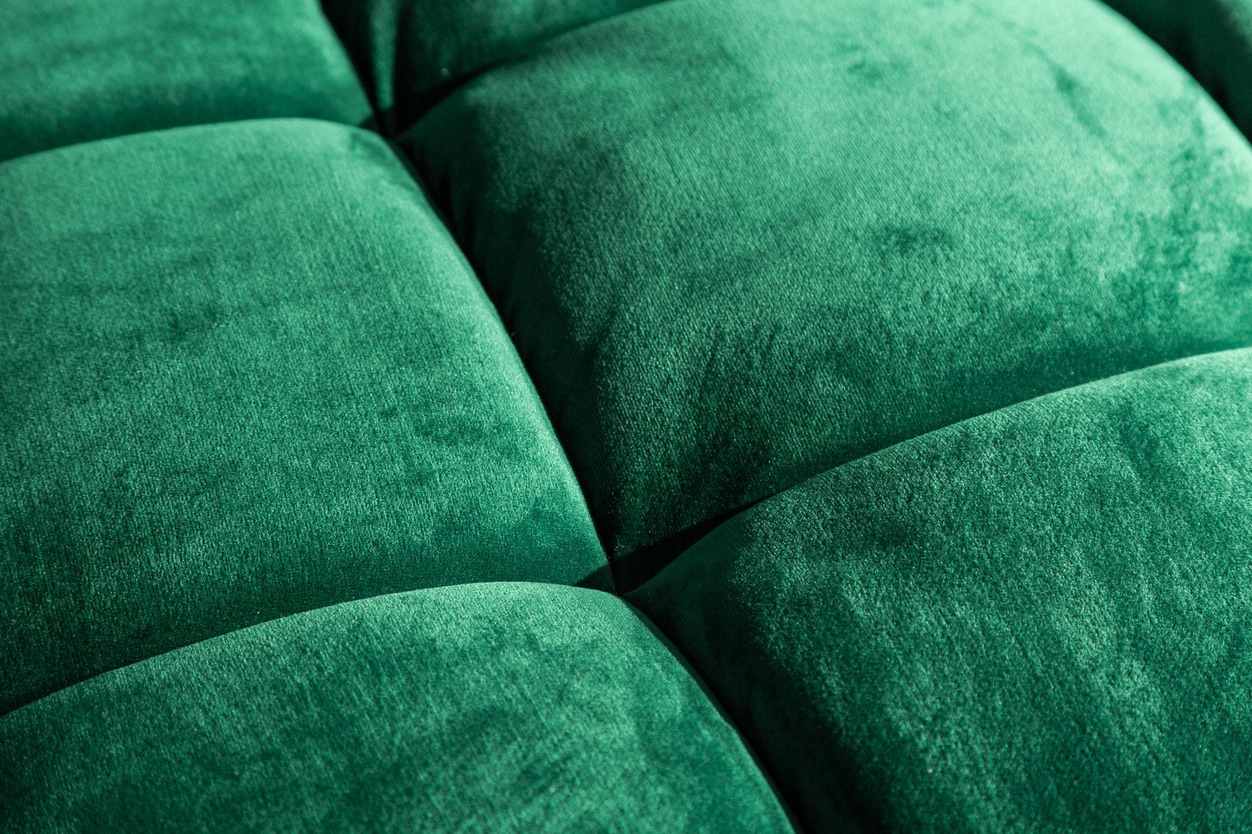 Design 3-Sitzer Sofa COZY VELVET 220cm smaragdgrün Samt Federkern Lounge