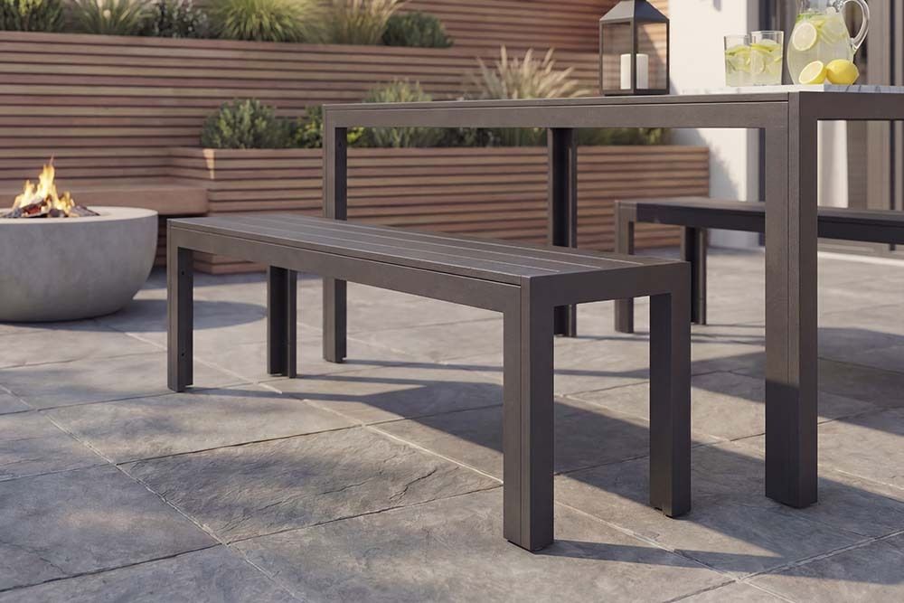 Moderner Gartentisch DESIGNO 205cm anthrazit schwarz Aluminium wetterfest