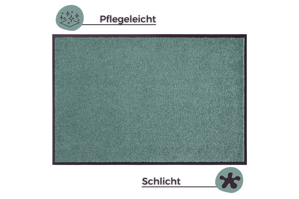 Pflegeleichte Fußmatte CLEAN 60x40cm salbei-grün Fußabtreter waschbar