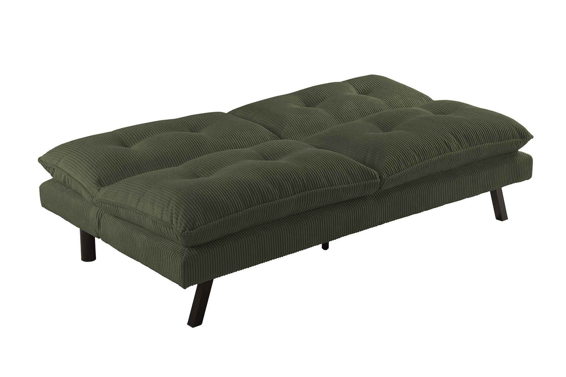 Modernes Schlafsofa COCOONING 190cm grün Cord 3-Sitzer Couch