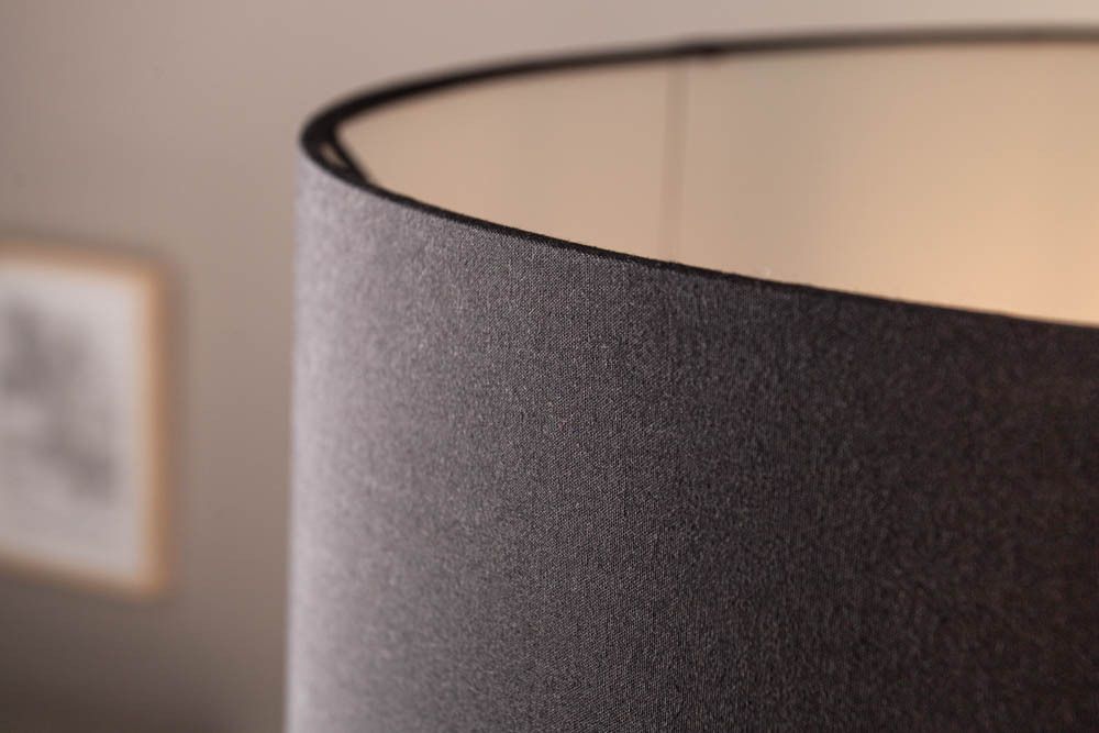 Handmade Stehlampe ROUSILIQUE 180cm schwarz Treibholzlampe Leinenschirm Baumstamm