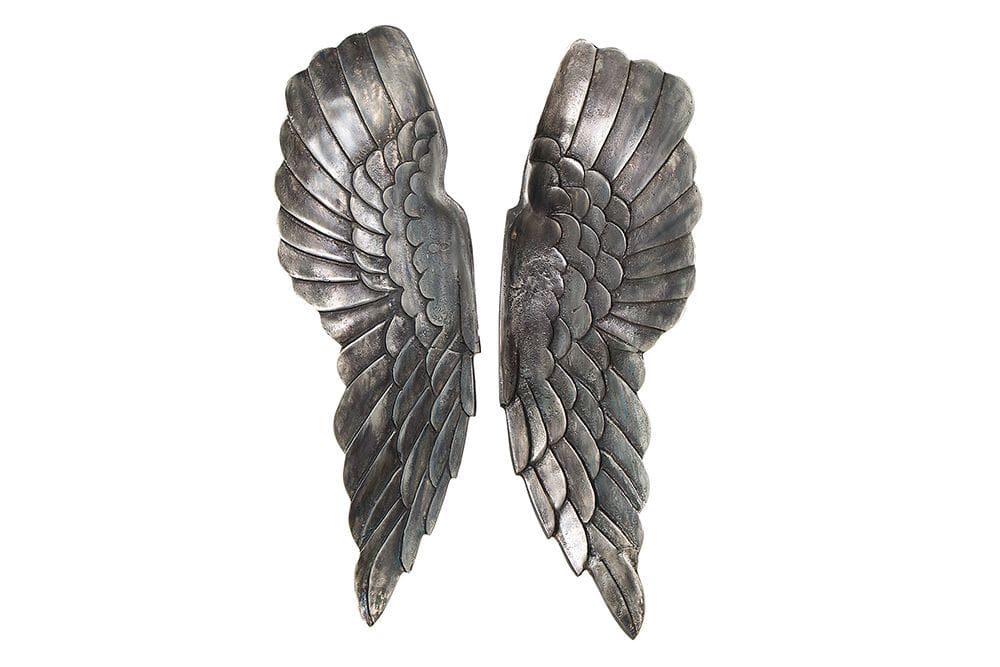 Riesige Wanddekoration FALLEN ANGEL 65cm Engelsflügel im asymmetrischen Design