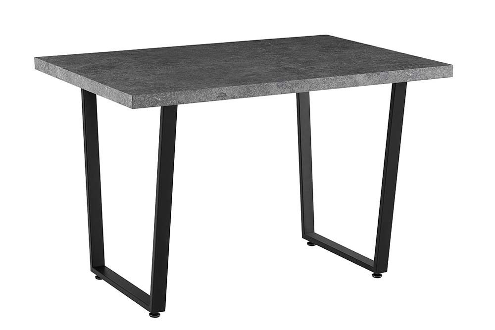Moderner Esstisch LOFT 120cm grau Beton-Design schwarze Metallbeine Kufengestell