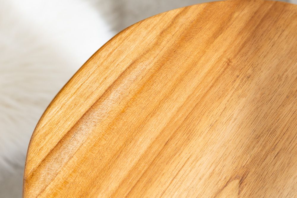 Massivholz Hocker BALI 45cm natur rund Teakholz Beistelltisch Sitzhocker Nachttisch