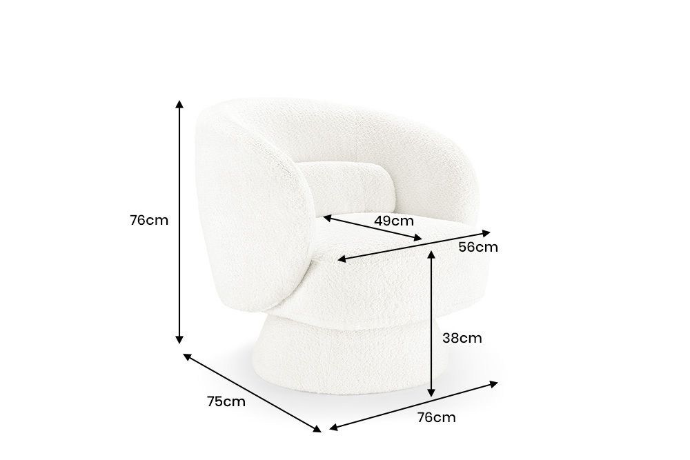 Drehbarer Design Sessel BOSSA NOVA beige Bouclé