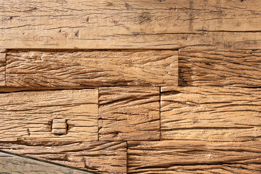 Massiver Esstisch BARRACUDA 180cm Teakholz inkl. Glasplatte mit X-Gestell