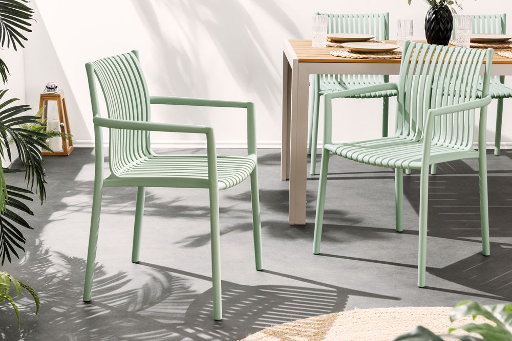 In- und Outdoor Stuhl STUDIO ITALIA salbei stapelbar wetterfest Gartenstuhl