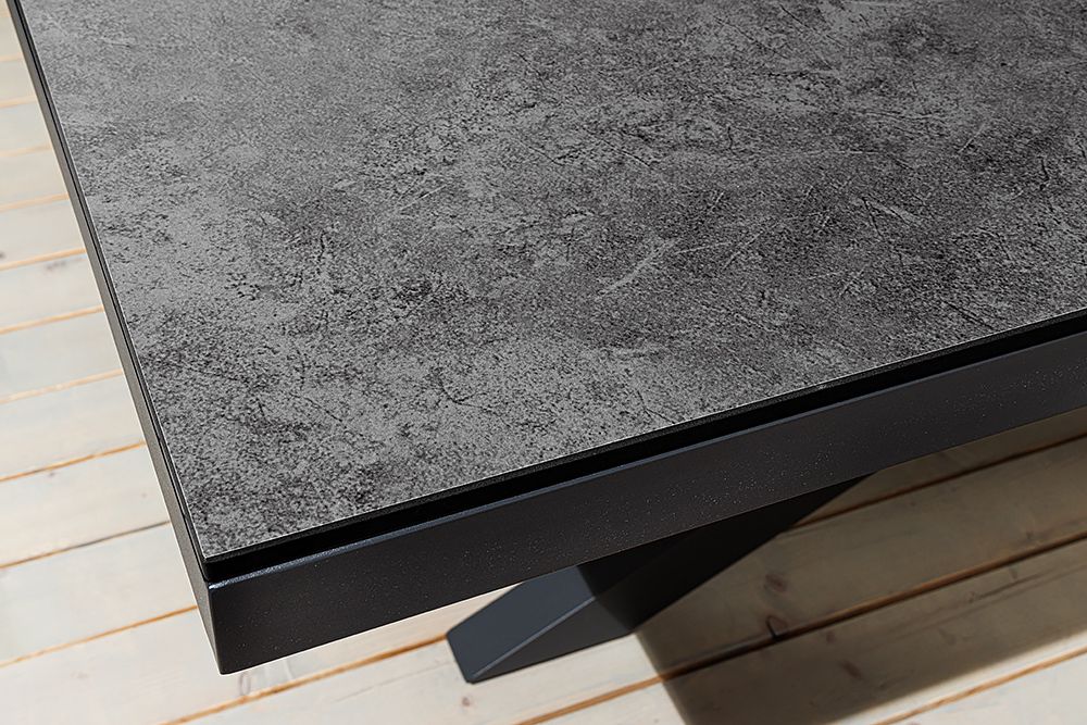 In- und Outdoor Esstisch GALAXIE 200cm anthrazit Keramik Aluminium wetterfest
