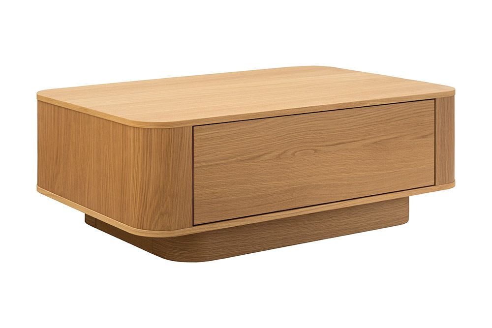 Nordischer Couchtisch VALHALLA WOOD 100cm natur Eichenholz mit Schublade