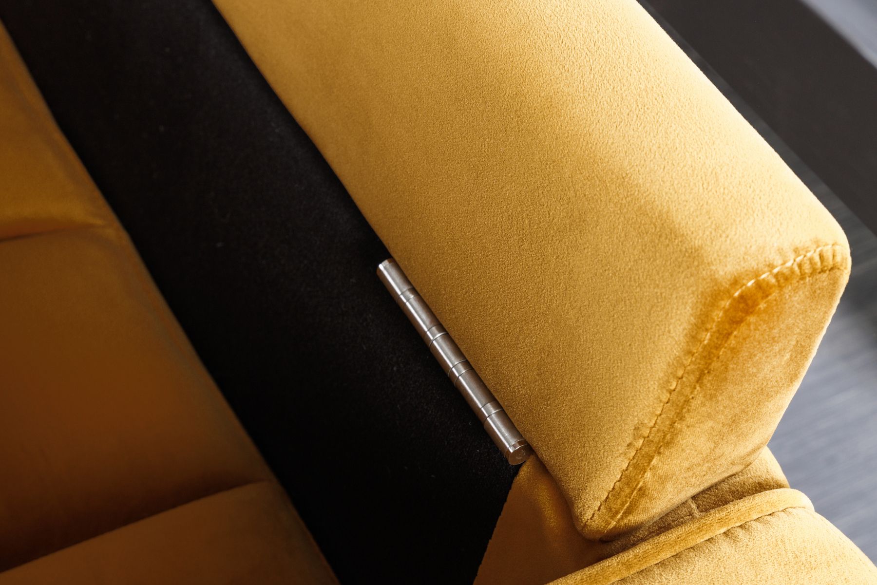 Design 3-Sitzer Sofa COZY VELVET 220cm senfgelb Samt Federkern