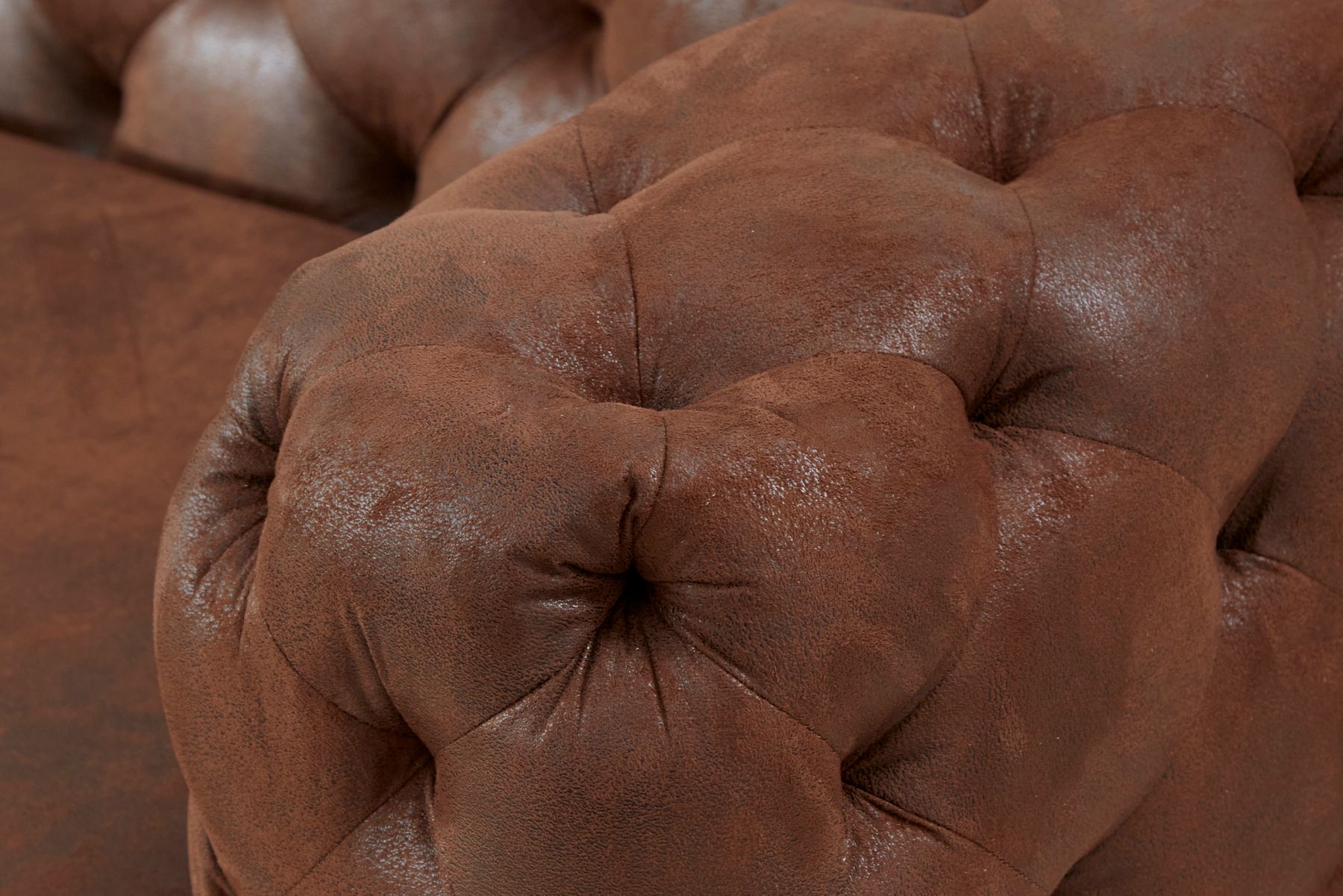 Chesterfield 3-Sitzer Sofa MODERN BAROCK 235cm antik braun Federkern Microfaser