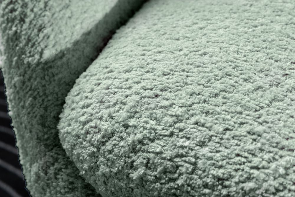 Drehbarer Design Sessel ALPINE salbei Bouclé 360° mit Armlehnen