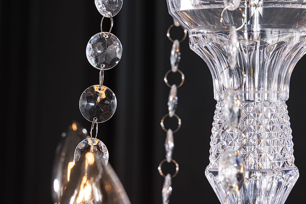 Design Kronleuchter CRYSTAL XL 80cm klar Acryl 15-armig Lüster
