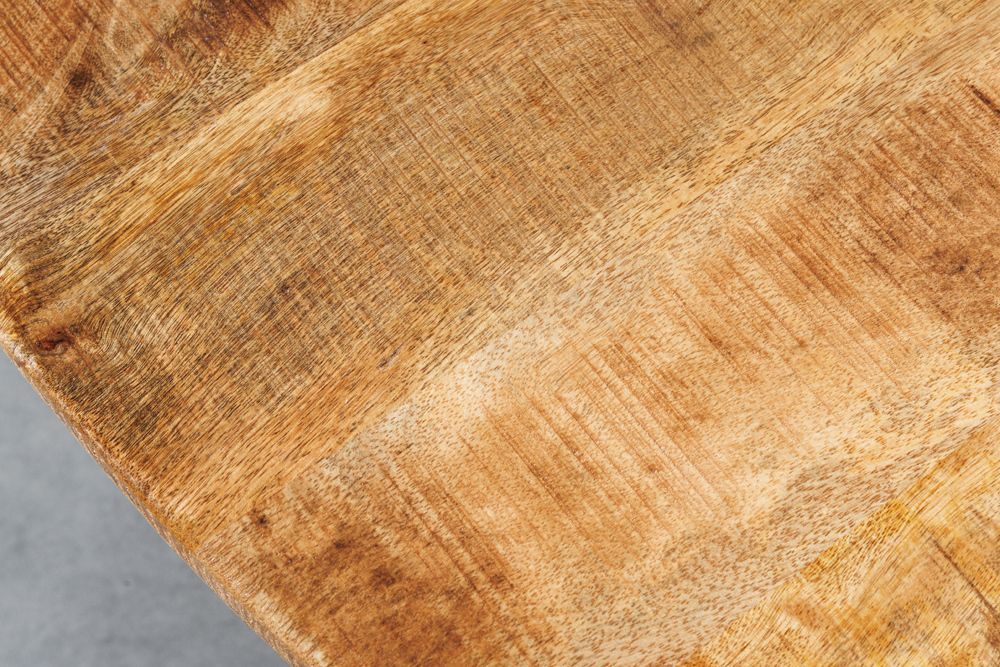 Massiver Esstisch IRON CRAFT 140cm natur rund Mangoholz Metall Industrial Design