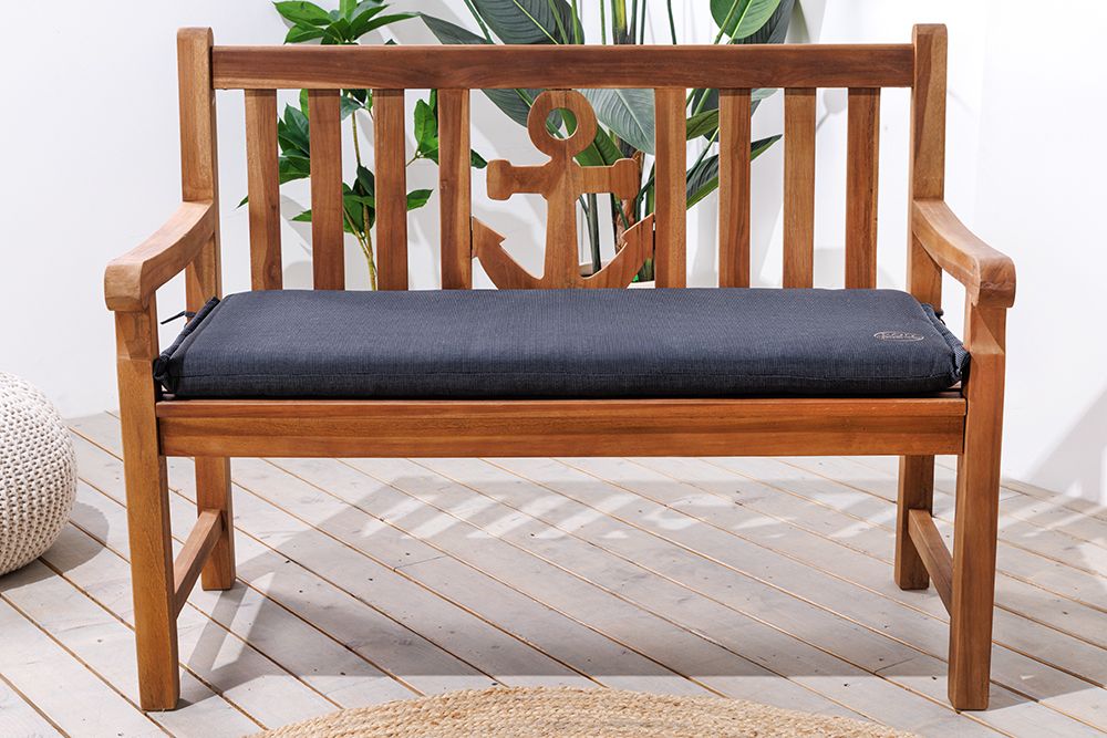 Outdoor Kissen ROG 45x110cm anthrazit Sitzkissen Polster-Auflage für 2-Sitzer Bank