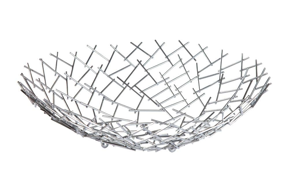 Design Schale STRUCTURE 45cm silber pulverbeschichtetes Metall