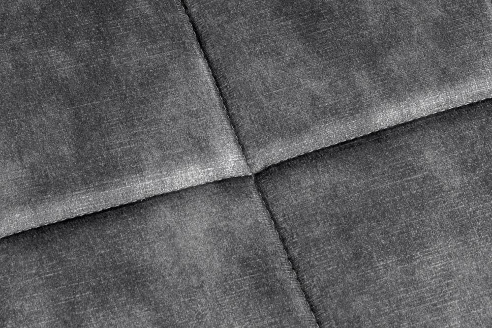 Moderner Hocker SCANDINAVIA grau Samt schwarze Metallbeine Fußhocker
