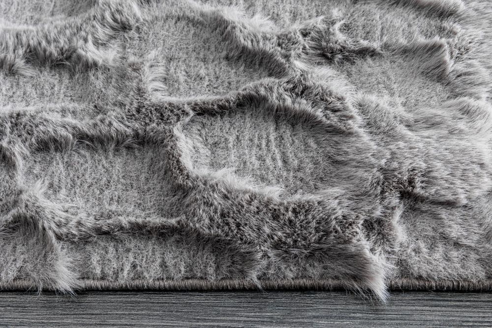 3D Hochflor Teppich DUNE 230x160cm anthrazit Hoch-Tief-Effekt
