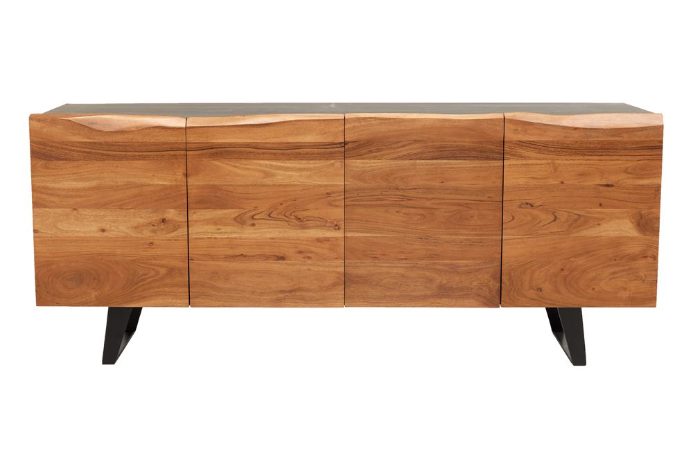 Industrial Design Sideboard ORGANIC ARTWORK 180cm Akazie Massivholz Eisengestell
