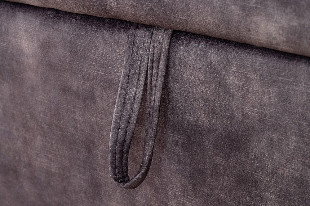 Ecksofa mit Schlaffunktion APARTMENT beidseitig aufbaubar grau Samt inkl. Stauraum