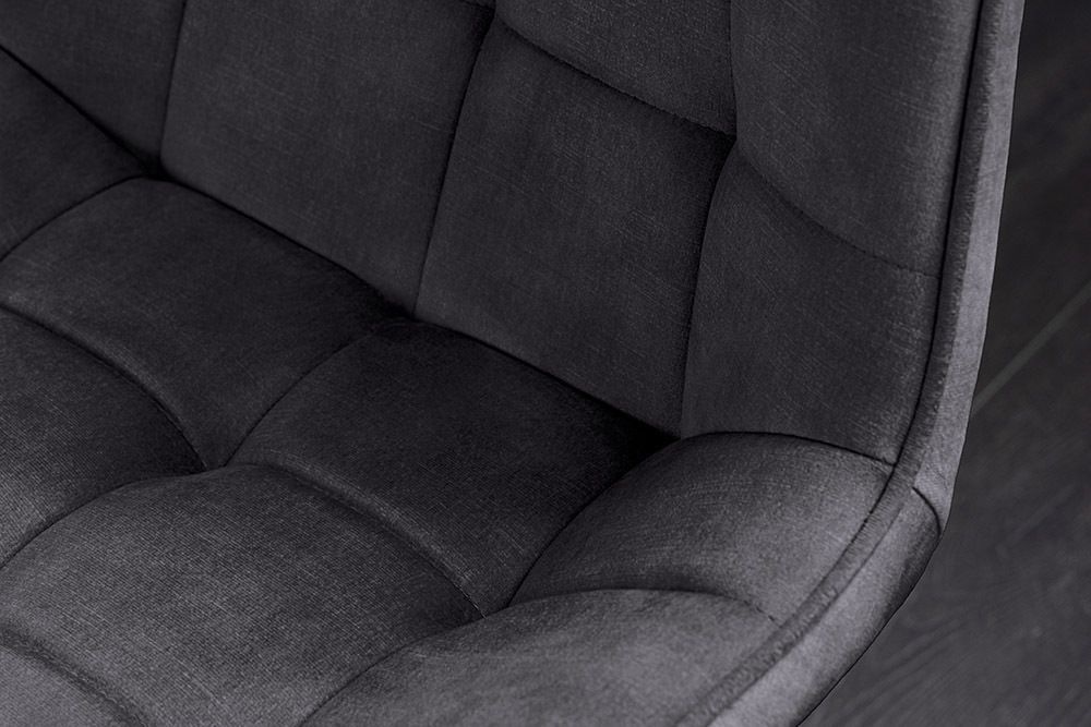 Design Stuhl ROADSTAR grau Samt schwarze Metallbeine
