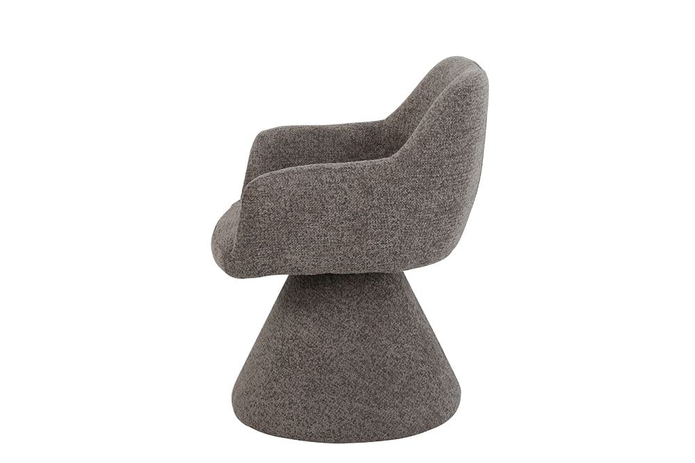 Drehbarer Stuhl AMBIENTO braun Strukturstoff 180° mit Auto-Return Polsterstuhl