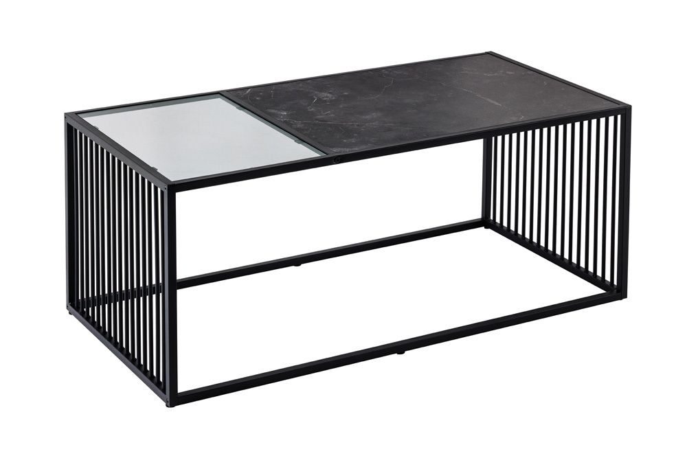 Design Couchtisch ARCHITECTURE 100cm graphit Rauchglas Metall
