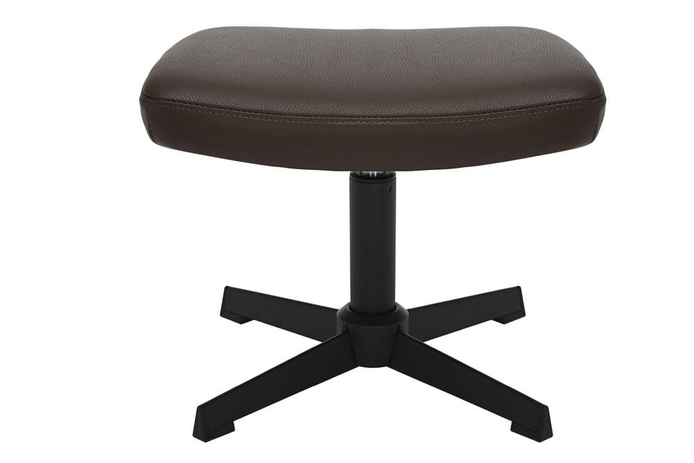 Design Hocker VOGUE 45cm brandy braun Kunstleder drehbar schwarze Metallbeine Fußhocker