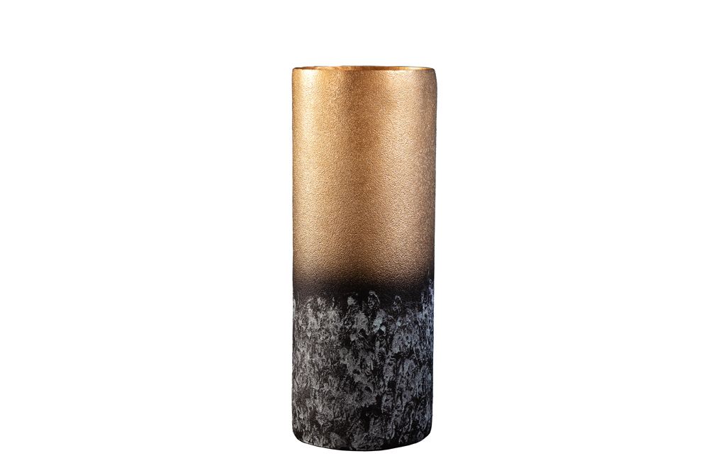 Dekorative Vase ABSTRACT 40cm gold Metall Patina handmade