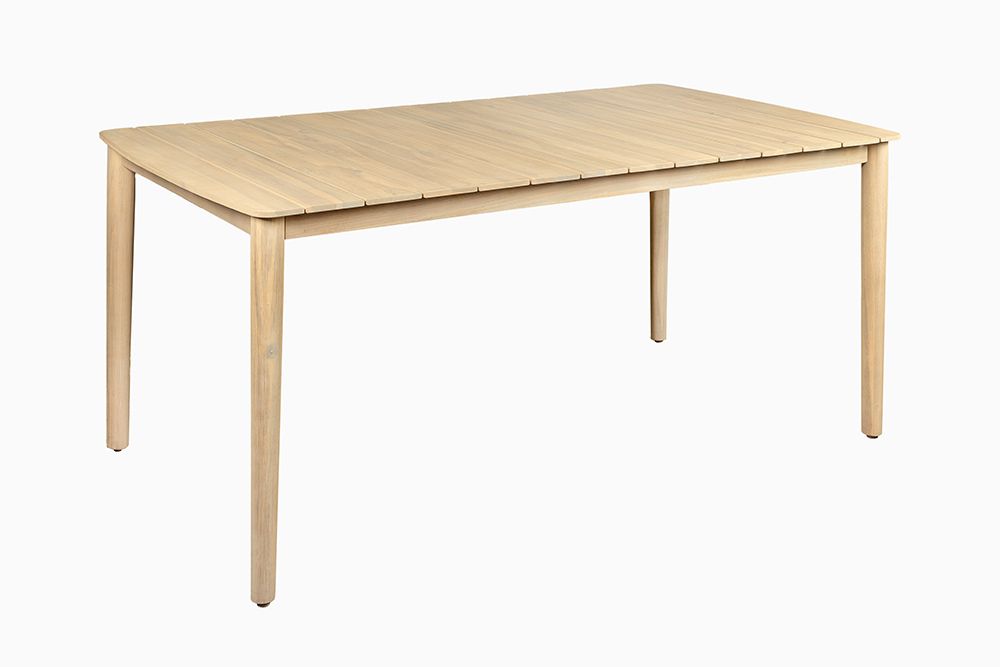 Wetterfester Gartentisch KOPENHAGEN 160cm natur Akazie Massivholz Bootsform Outdoor