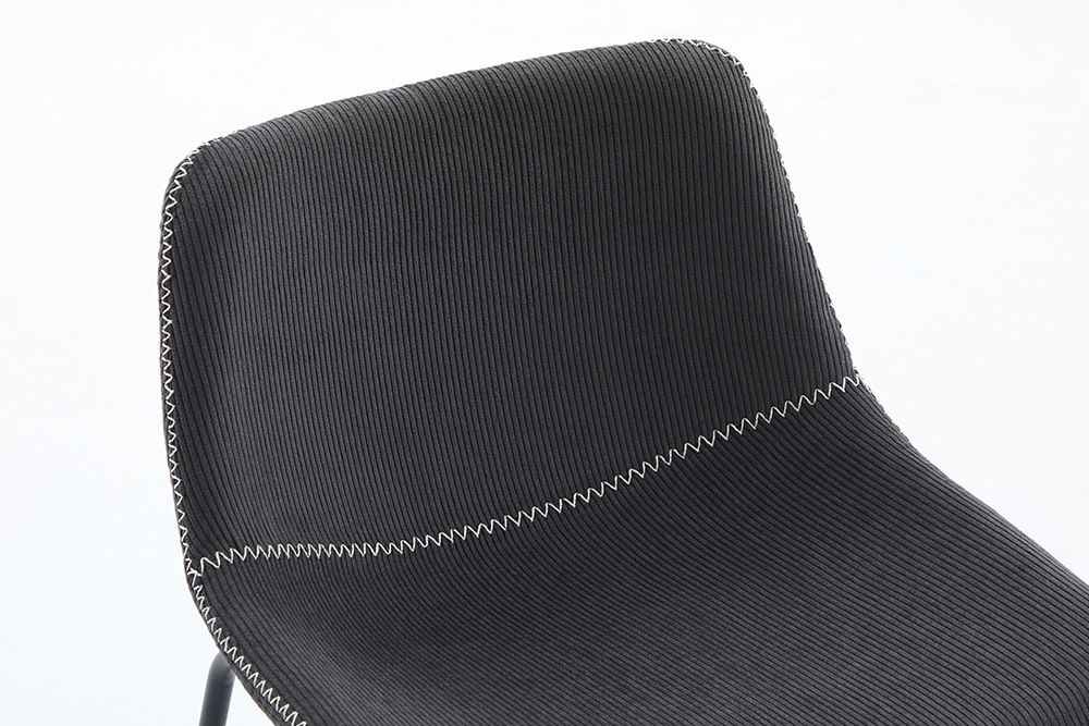 Industrial Design Stuhl DJANGO grau Cord mit Metallgestell
