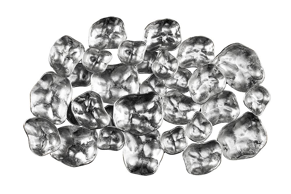 Moderne Wanddekoration VARIATION 105cm silber Metall handmade