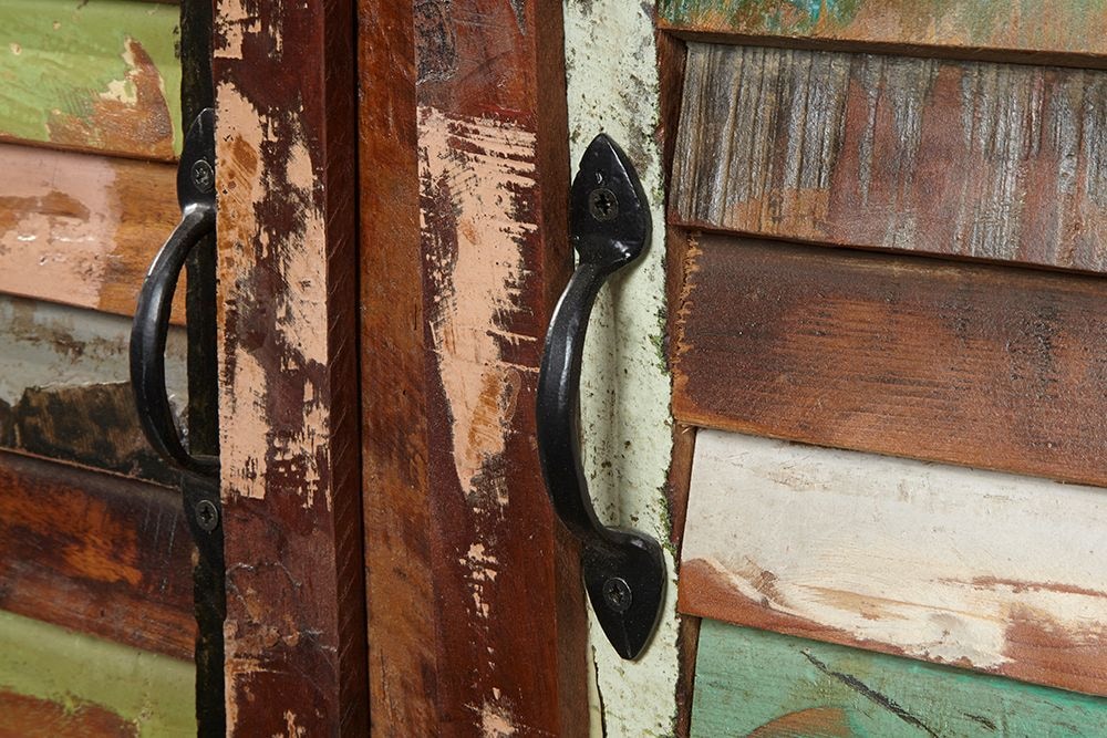 Einzigartiges Sideboard JAKARTA 125cm recyceltes Massivholz aus Fischerbooten