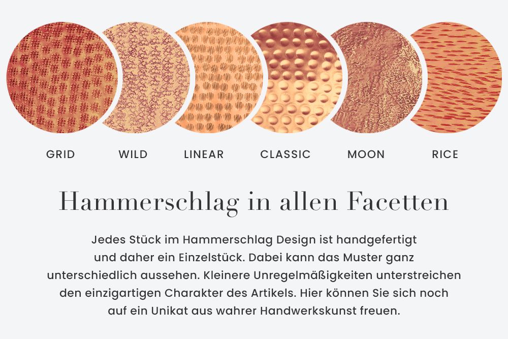 Runder Couchtisch ORIENT STORAGE 60cm kupfer Hammerschlag handmade Akazienholz mit Stauraum